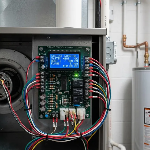 Close up of a modern furnace